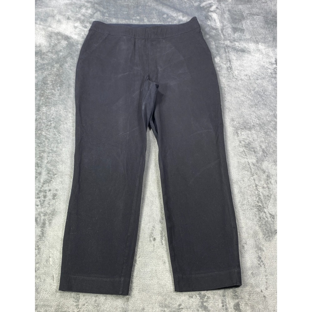 Spanx Women's Black Straight Leg Pull On Minimalist Pants Womens Medium Trousers